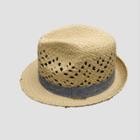 Baby Boys' Straw With Chambray Fedora Hat - Cat & Jack Beige 12-24m, Toddler Boy's, White