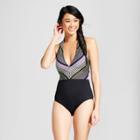 Clean Water Women's Halter One Piece Swimsuit - Black