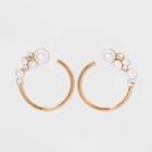 Clustered Pearl And Crystal Open Circle Earrings - A New Day Gold