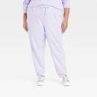 Women's Plus Size High-rise Knit Pull-on Ankle Jogger Pants - A New Day Light Purple