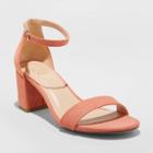 Women's Michaela Microsuede Mid Block Heeled Pumps - A New Day Pink