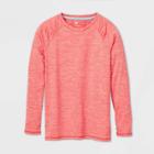 Girls' Quick Dry Upf 50+ Long Sleeve Swim T-shirt - All In Motion Bright Red