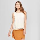 Women's Shine Tassle Trim Tank - A New Day Cream