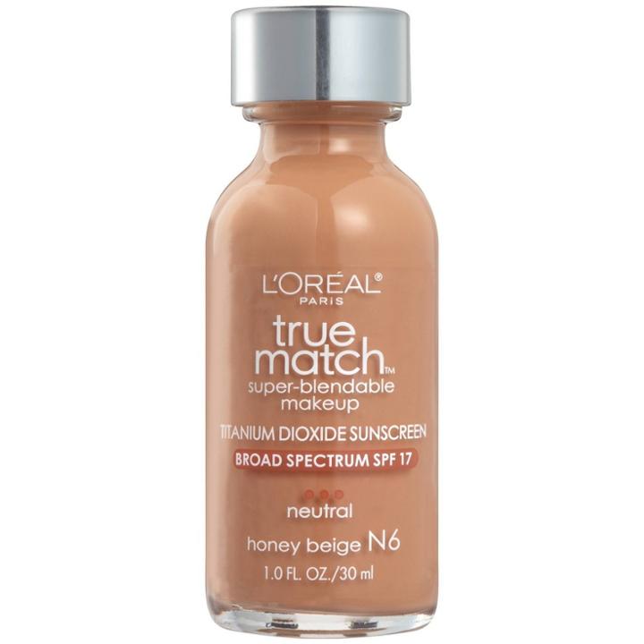 L'oreal Paris True Match Super-blendable Foundation Makeup With Spf 17 - N6 Honey Beige