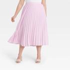 Women's Plus Size Midi Pleated A-line Skirt - A New Day