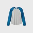 Men's Standard Fit Long Sleeve Baseball T-shirt - Goodfellow & Co Blue