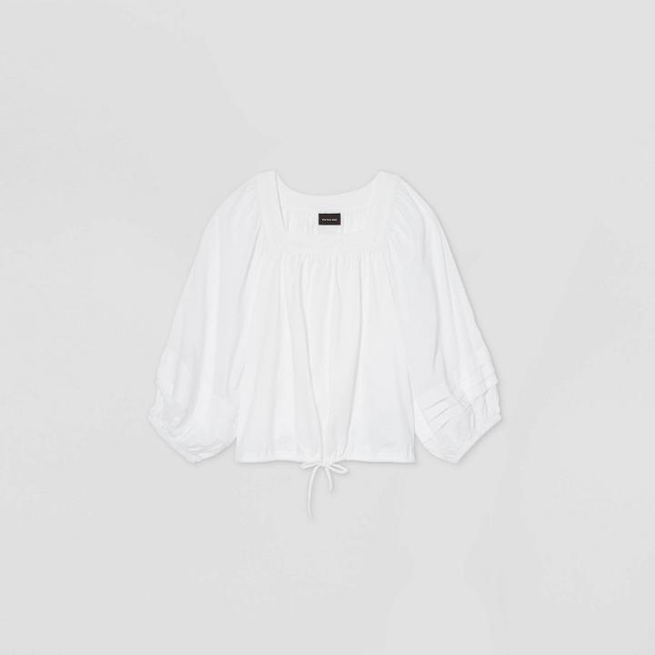 Women's Raglan Long Sleeve Square Neck T-shirt - Who What Wear White