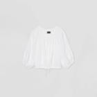 Women's Raglan Long Sleeve Square Neck T-shirt - Who What Wear White