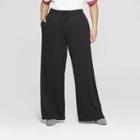 Women's Plus Size Textured Knit Wide Leg Pants - Who What Wear Black