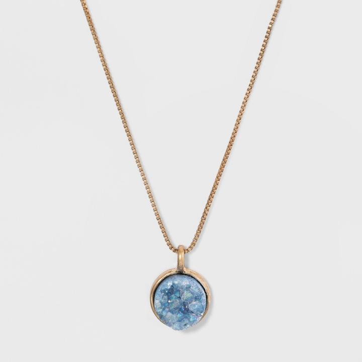 Semi Precious Druzzy Necklace - Universal Thread Blue/gold