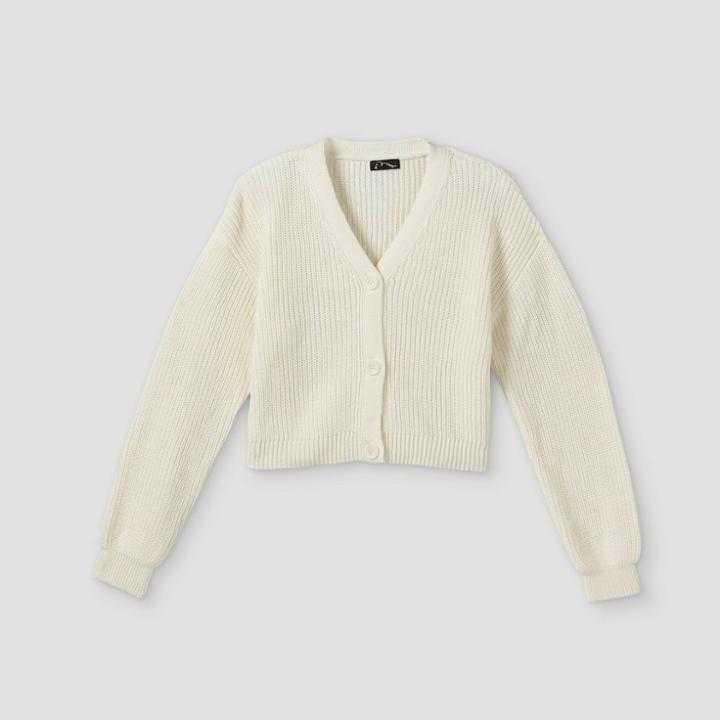 Girls' Cropped Cardigan - Art Class Cream