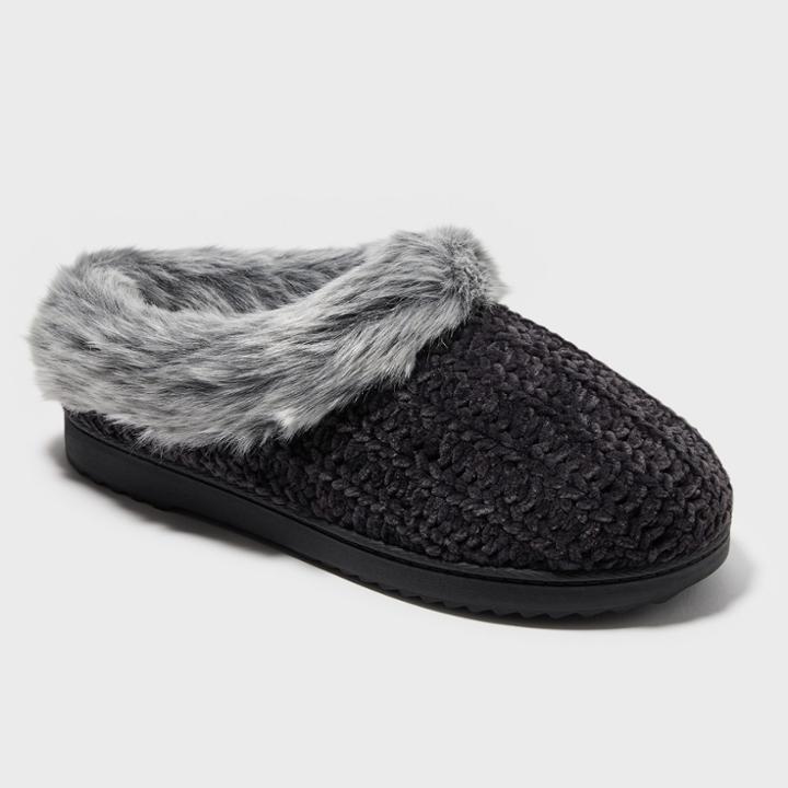 Women's Dearfoams Slide Slippers - Midnight Black