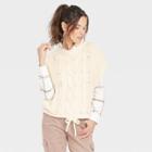 Women's Crew Neck Cable Knit Sweater Vest - Universal Thread Cream