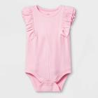 Baby Girls' Ruffle Ribbed Bodysuit - Cat & Jack Pink Newborn