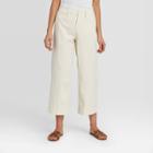 Women's High-rise Wide Leg Cropped Pants - A New Day Cream 2, Women's, Ivory
