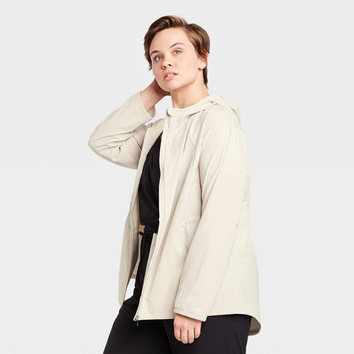 Women's Plus Size Anorak Jacket - All In Motion Light Gray 1x, Women's,