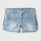 Girls' Pull-on Printed Denim Shorts - Cat & Jack Jack Denim Wash
