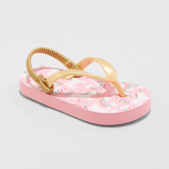 Toddler Girls' Keira Striped Flip Flop Sandals - Cat & Jack Pink