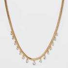 16 Snake Chain With Pierced Stones Necklace - A New Day Gold