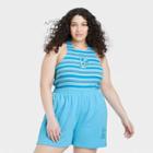 Nickelodeon Women's Blue's Clues Plus Size Sleeveless Graphic Halter Tank Top - Blue