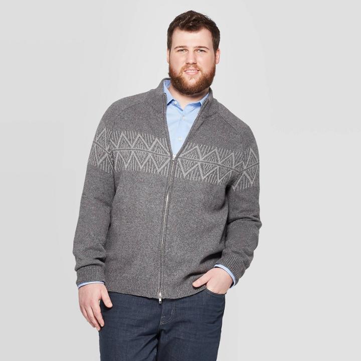 Men's Tall Fairisle Holiday Sweater - Goodfellow & Co Gray