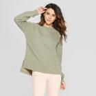 Women's Long Sleeve Tunic Sweatshirt - Universal Thread Olive (green)