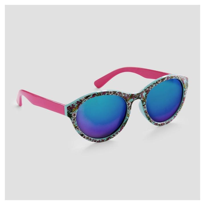 Toddler Girls' Floral Print Cat Eye Sunglasses - Cat & Jack Purple