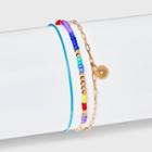 No Brand 14k Gold Dipped Morse Code 'radiate Joy' Beaded Multi-strand Bracelet