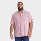 Men's Tall Standard Fit Short Sleeve Button-down Shirt - Goodfellow & Co Light Purple