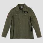 Plus Size Junk Food Women's Plus Peace Sign Military Shirt Jacket - Green