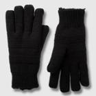 Isotoner Women's Smartdri Textured Knit Glove With Sherpasoft Spill - Black One Size, Ivory