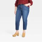 Women's Plus Size High-rise Slim Straight Jeans - Universal Thread Dark Wash
