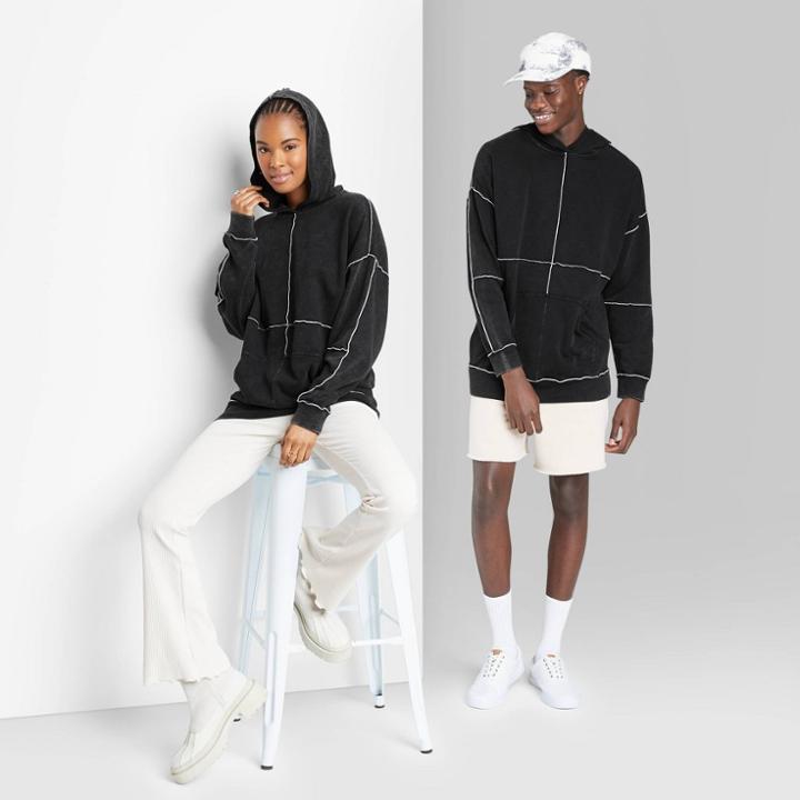 Seamed Hooded Sweatshirt - Wild Fable Black