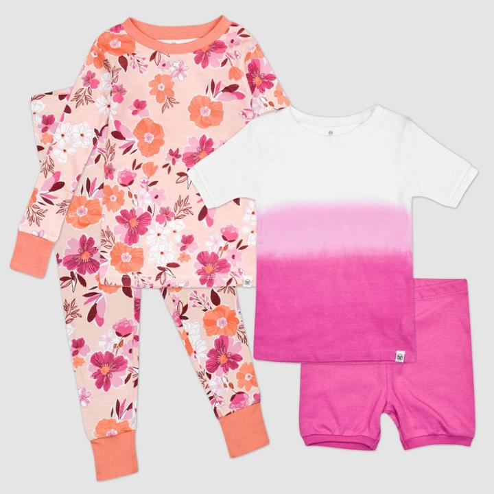 Honest Baby Toddler Girls' 4pc Dreamy Floral Organic Cotton Pajama Set - 5t, One Color