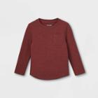 Toddler Boys' Ottoman Knit Long Sleeve T-shirt - Cat & Jack Maroon