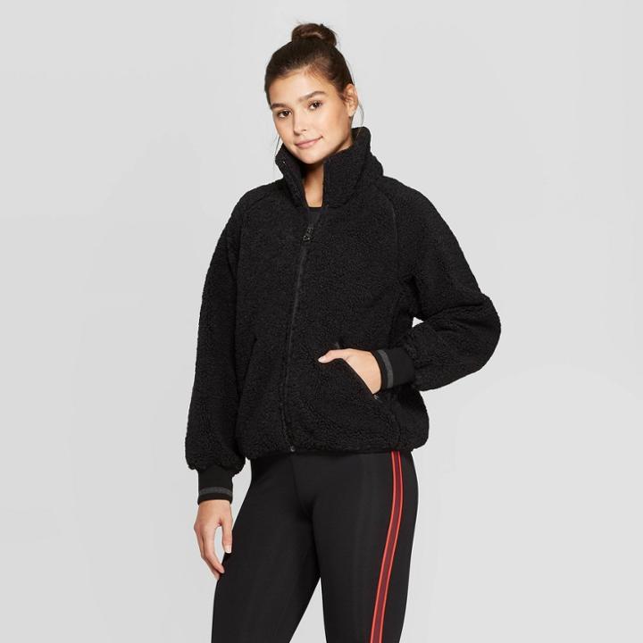 Women's Sherpa Full Zip Jacket - Joylab Black M,