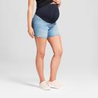 Maternity Crossover Panel Midi Jean Shorts - Isabel Maternity By Ingrid & Isabel Light Wash 4, Women's, Blue