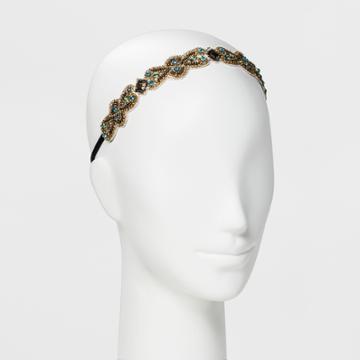 Pink Pewter Headband - Gold