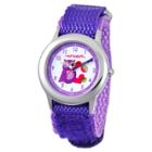 Disney Girls' Red Balloon Love Owl Stainless Steel Time Teacher Watch - Purple, Girl's
