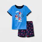Toddler Boys' 2pc Watermelon Jersey Knit Short Sleeve T-shirt And French Terry Shorts Set - Cat & Jack Blue