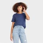 Women's Short Sleeve T-shirt - Universal Thread Navy Blue