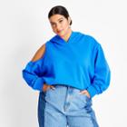Women's Plus Size Cut Out Hoodie - Future Collective With Kahlana Barfield Brown Blue