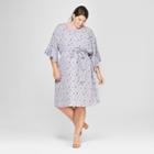 Maternity Plus Size Floral Print Woven Tulip Sleeve Dress - Isabel Maternity By Ingrid & Isabel Lilac