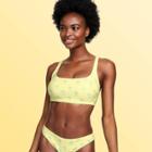 Women's Palm Trees Bralette Bikini Top - Stoney Clover Lane X Target Light Yellow/light Green D/dd Cup