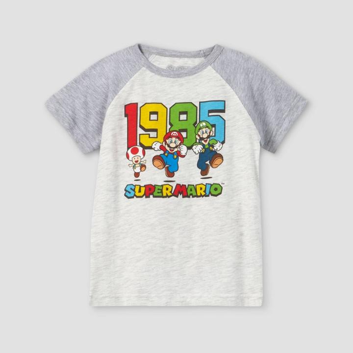 Toddler Boys' Super Mario Bros Short Sleeve Graphic T-shirt - Gray