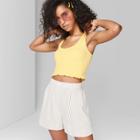 Women's Round Neck Ribbed Tank Top - Wild Fable Yellow