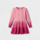 Girls' Long Sleeve Dip Dye Knit Dress - Cat & Jack