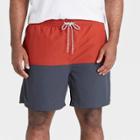 Men's Big & Tall 7 Swim Trunks - Goodfellow & Co Roasted Pepper 5xb, Blue/gray/blue