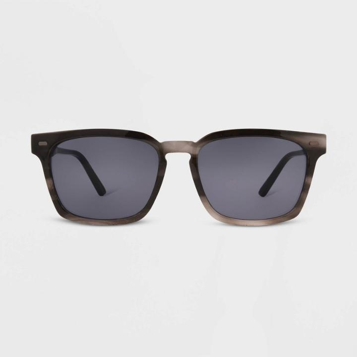 Men's Shiny Plastic Square Sunglasses - Original Use Gray