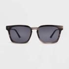 Men's Shiny Plastic Square Sunglasses - Original Use Gray